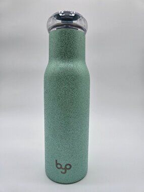 BYO BPA-Free 18oz Mint Green Stainless Steel Water Bottle With Clear Flip Lid